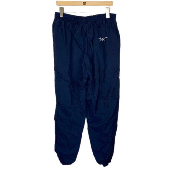 Vintage Reebok Blue Lined Nylon Windbreaker Track Pants - Men's L - Picture 2 of 9